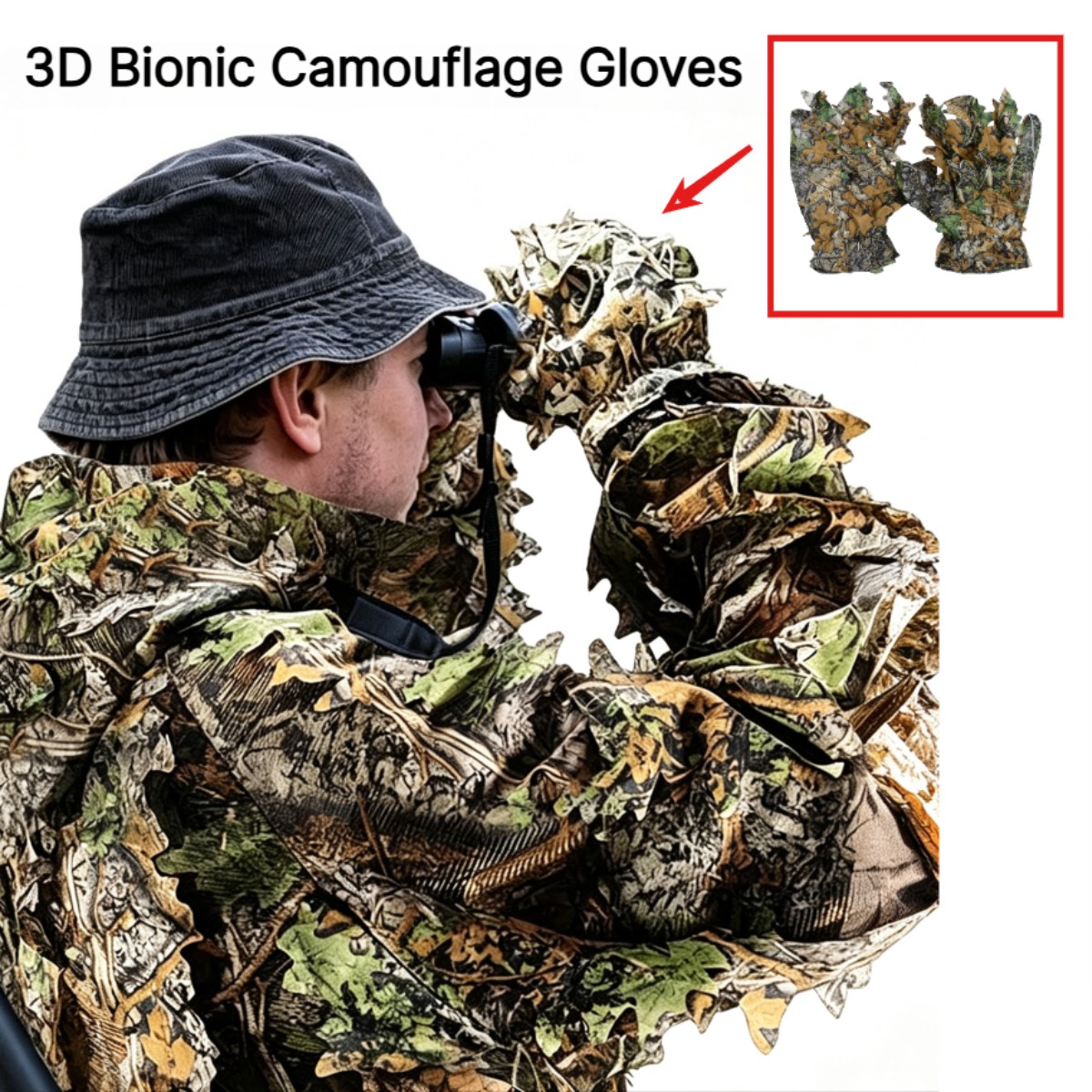 Outdoor Hunting Photography - 3D камуфляжные перчатки с листьями для